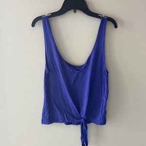 Cropped Tank Top with Knot Front